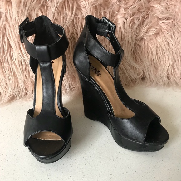 Charlotte Russe Ankle Strap Wedges - Picture 1 of 3